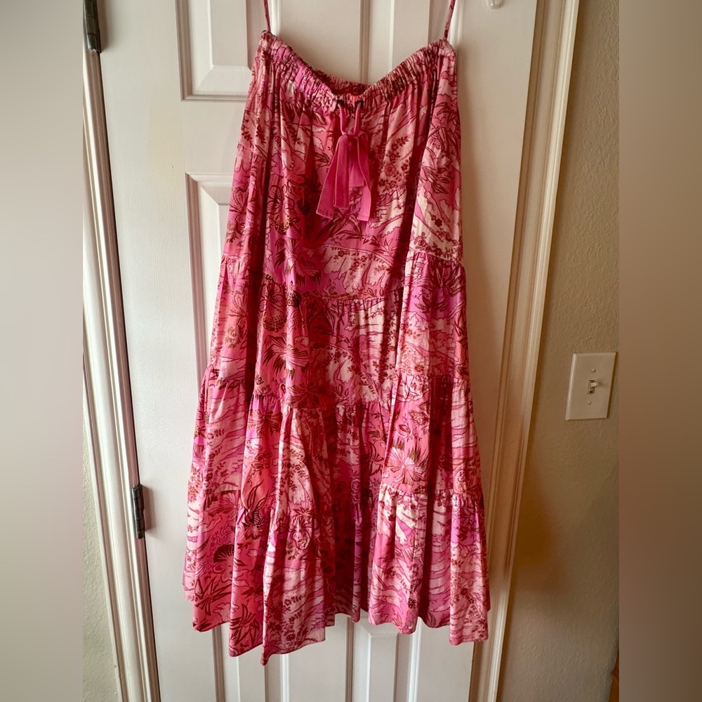 Ulla Johnson Pink Floral Midi 2-Piece Dress Size 2 - Picture 3 of 4